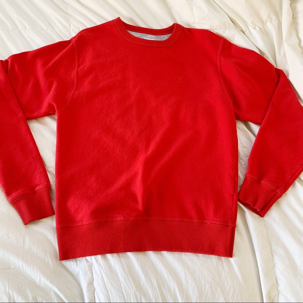 Red champion crewneck!
